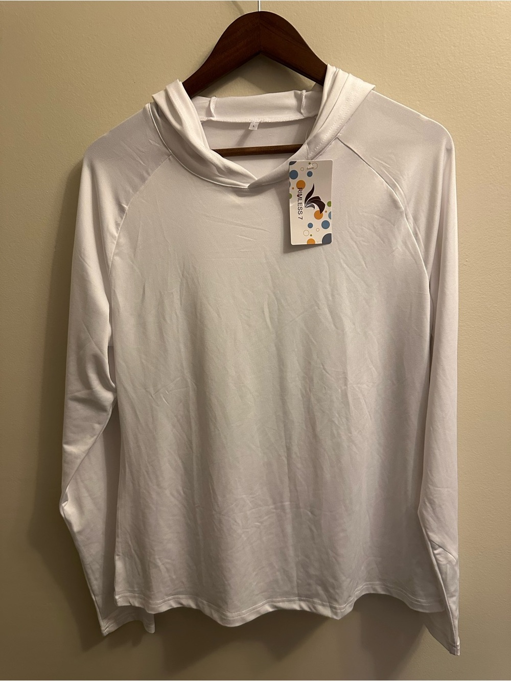 White Hooded Long-Sleeve Top by Unknown Brand